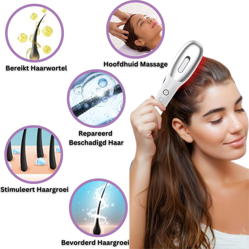 HairGlow 3in1 Haargroei Borstel